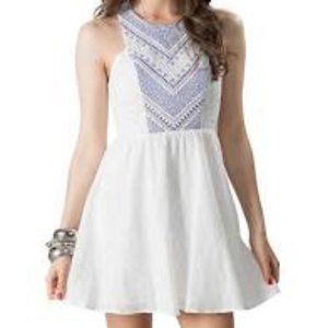Anthropologie white embroidered dress